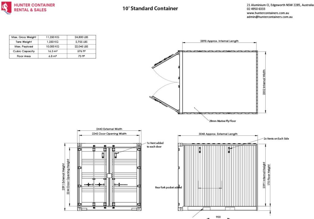 10ft Shipping Container Hire Newcastle | Hunter Containers