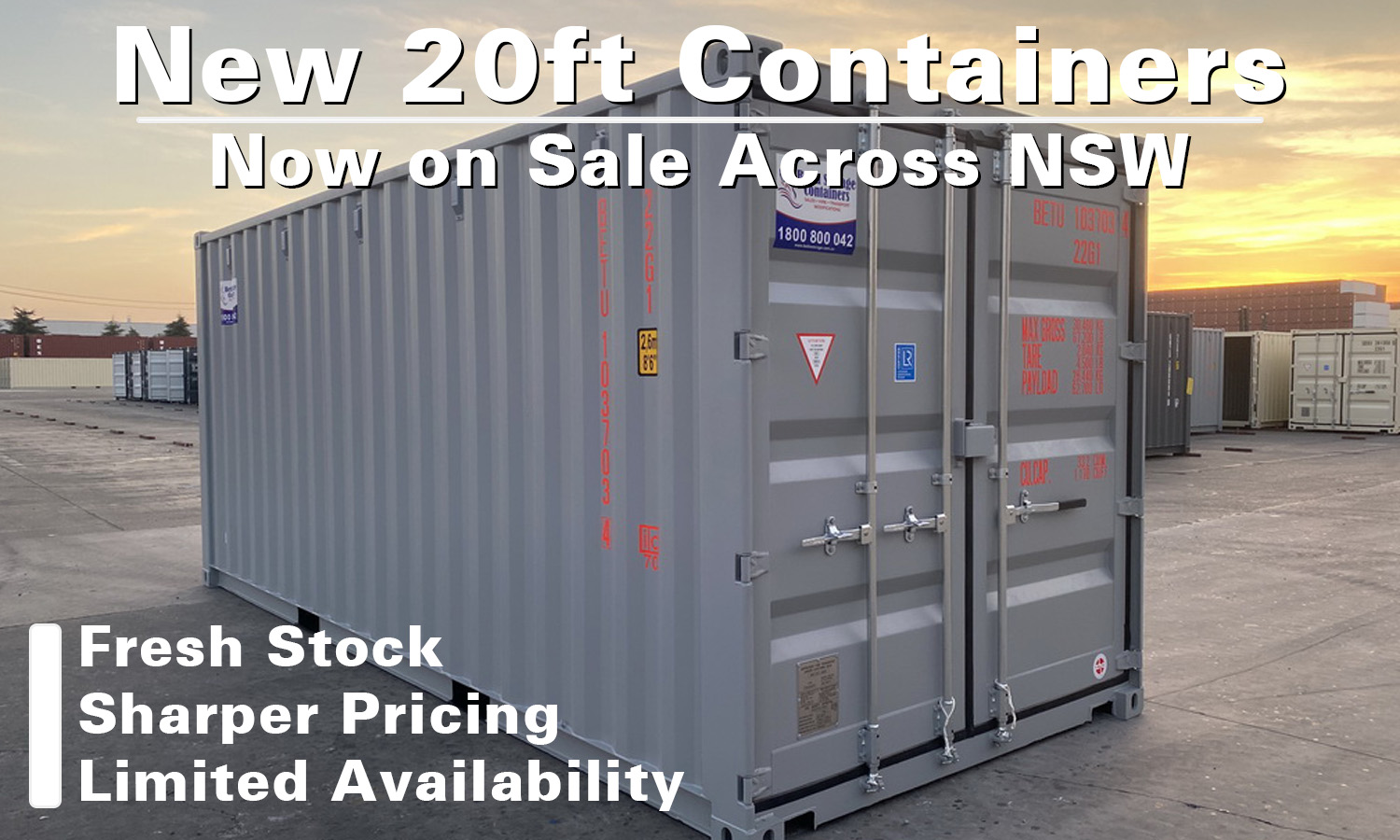 New Single‑Use 20ft Containers - Now on Sale Across NSW