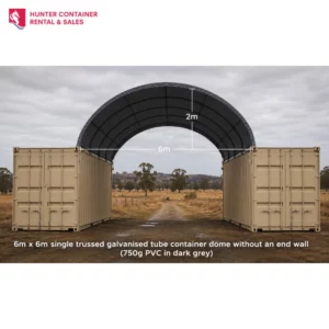 6x6m container dome shelter without end wall, without end wall, for sale NSW